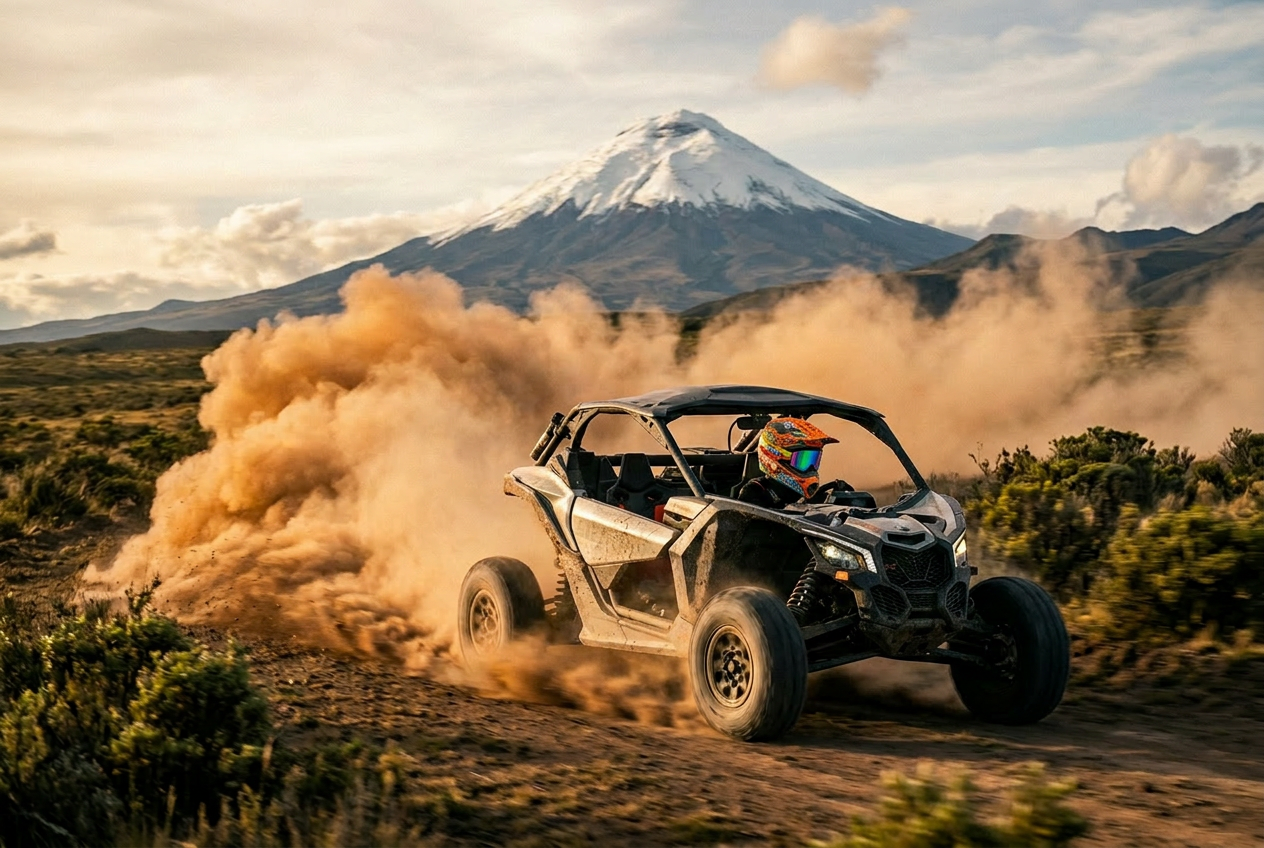 BURST Alpha helmet on a buggy rider in the Ecuadorian Andes